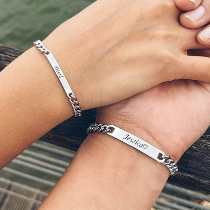 Personalized Couple Name Bracelets Set