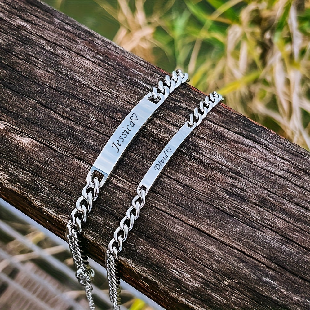Personalized Couple Name Bracelets Set