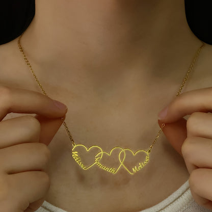 18K Gold Plated Personalized Name Heart Pendant Necklace