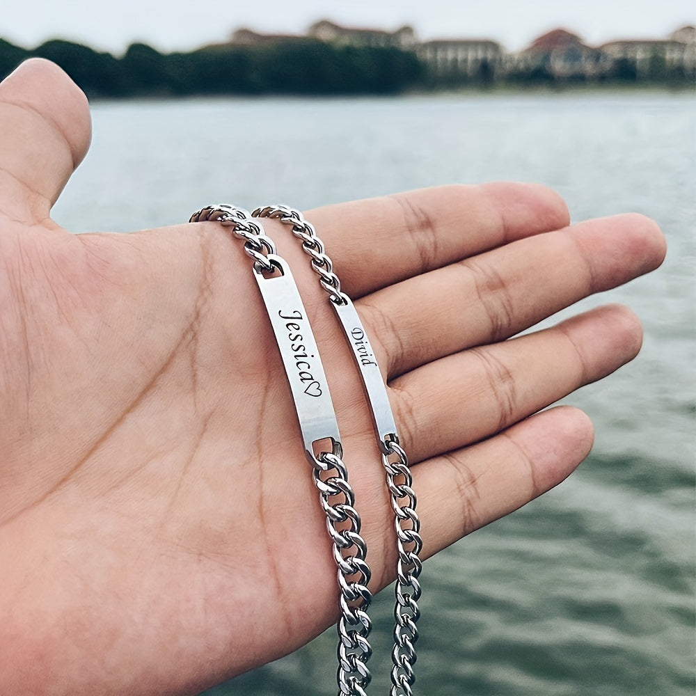 Personalized Couple Name Bracelets Set